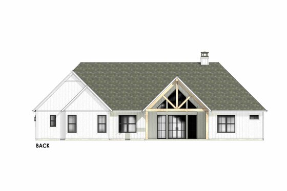 Exterior - Rear Elevation 1 for Farmhouse House Plan #1096-127 - 4 bed, 3.5 bath