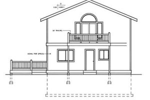 Exterior - Rear Elevation for Modern House Plan #96-217 - 2 bed, 2 bath