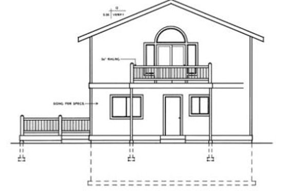 Exterior - Rear Elevation for Modern House Plan #96-217 - 2 bed, 2 bath