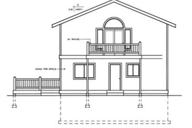 Home Plan - Exterior - Rear Elevation for Modern House Plan #96-217 - 2 bed, 2 bath