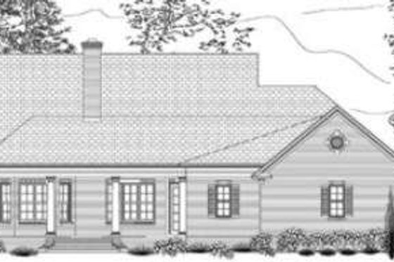 Exterior - Rear Elevation for Southern House Plan #406-102 - 3 bed, 2.5 bath