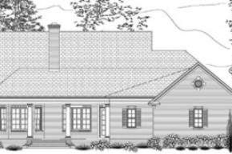 House Design - Exterior - Rear Elevation for Southern House Plan #406-102 - 3 bed, 2.5 bath
