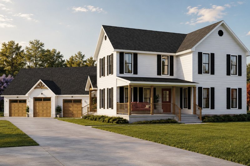 Architectural House Design - Exterior - Front Elevation 3 for Farmhouse House Plan #1064-471 - 4 bed, 2.5 bath