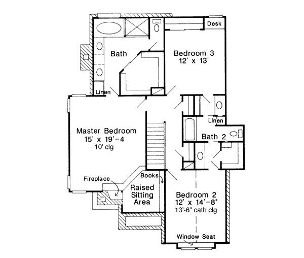 House Plan Design - European Floor Plan - Upper Floor Plan #410-206
