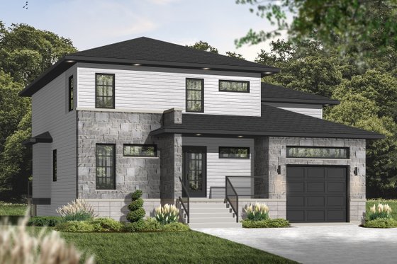 Exterior - Front Elevation 3 for Contemporary House Plan #23-2545 - 3 bed, 2.5 bath