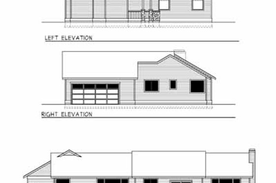 Exterior - Rear Elevation for Craftsman House Plan #100-423 - 3 bed, 2 bath