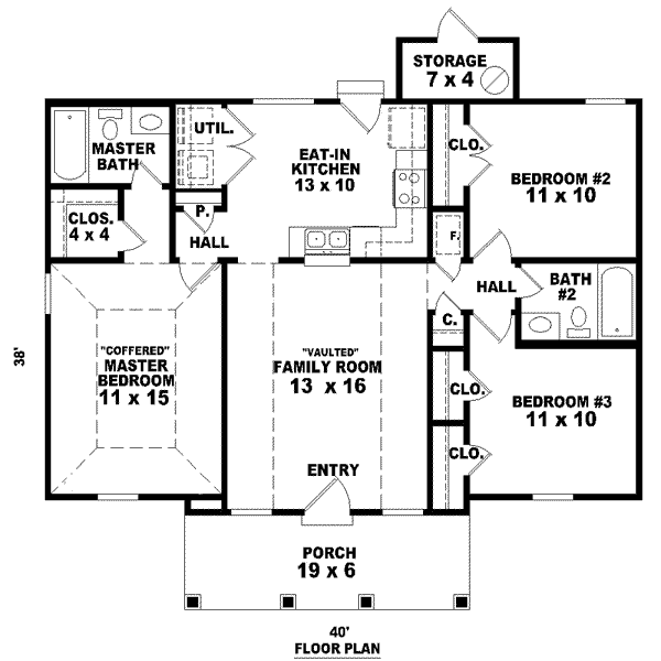 Farmhouse Floor Plan - Main Floor Plan #81-1373