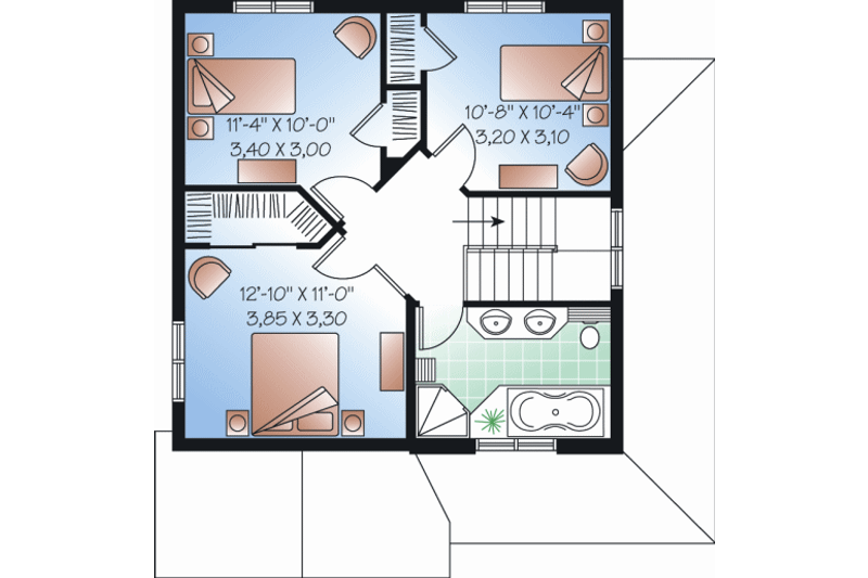 Dream House Plan - Floor Plan - Upper Floor for Country House Plan #23-2184 - 4 bed, 2.5 bath