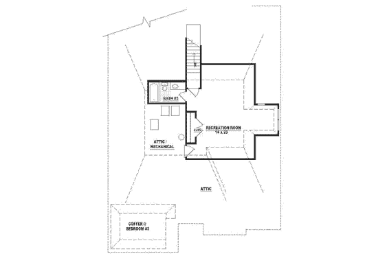 Floor Plan - Upper Floor for Traditional House Plan #81-359 - 3 bed, 3 bath