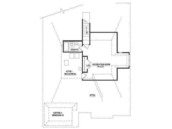 Floor Plan - Upper Floor for Traditional House Plan #81-359 - 3 bed, 3 bath