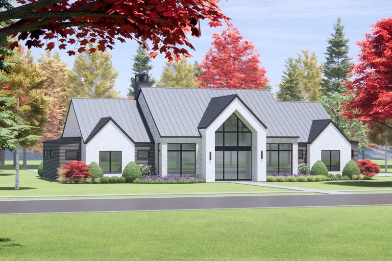 House Design - Exterior - Front Elevation 3 for Modern House Plan #1096-36 - 4 bed, 4.5 bath