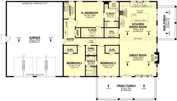 Barndominium Floor Plan - Main Floor Plan #430-381