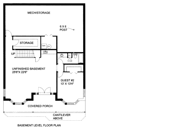 Bungalow Floor Plan - Lower Floor Plan #117-626