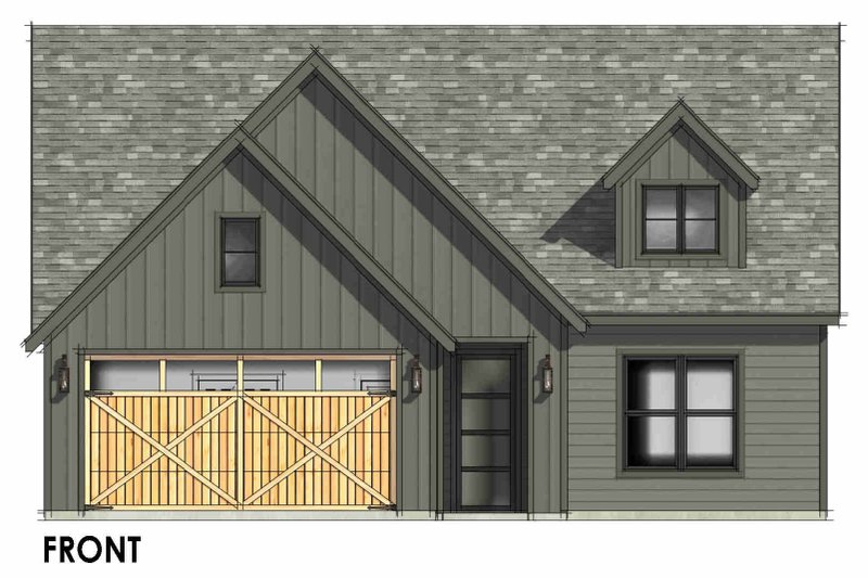 House Blueprint - Exterior - Front Elevation 5 for Country House Plan #1096-191 - 3 bed, 2 bath