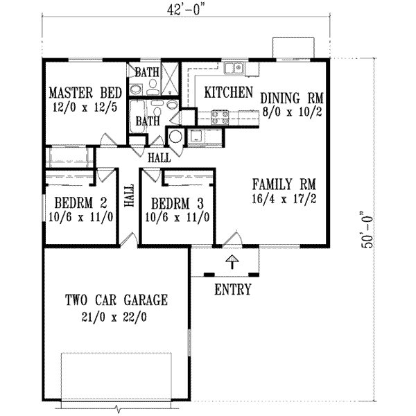 Architectural House Design - Adobe / Southwestern Floor Plan - Main Floor Plan #1-1060
