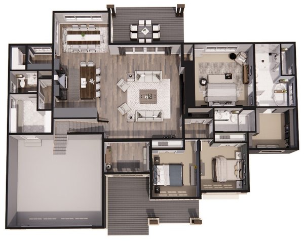 House Blueprint - Traditional Floor Plan - Main Floor Plan #51-1219