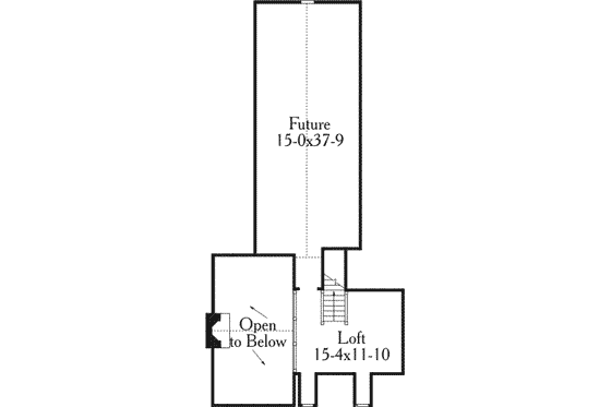 Floor Plan - Upper Floor for Southern House Plan #406-163 - 3 bed, 2 bath
