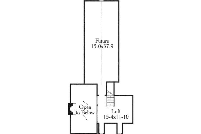 House Blueprint - Floor Plan - Upper Floor for Southern House Plan #406-163 - 3 bed, 2 bath