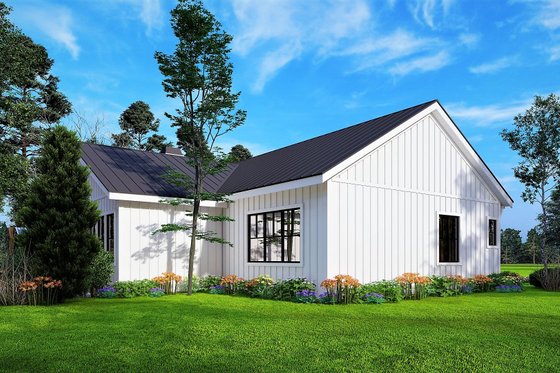 Exterior - Rear Elevation for Ranch House Plan #54-548 - 3 bed, 2.5 bath