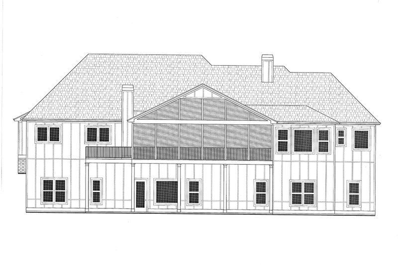 House Blueprint - Exterior - Rear Elevation 1 for Craftsman House Plan #437-115 - 4 bed, 3.5 bath