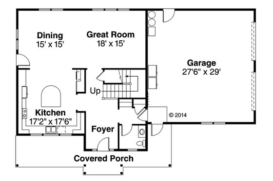 Floor Plan - Main Floor for Country House Plan #124-968 - 3 bed, 2.5 bath