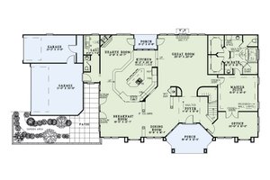 Floor Plan - Main Floor for Ranch House Plan #17-2273 - 3 bed, 2.5 bath