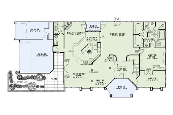 Floor Plan - Main Floor for Ranch House Plan #17-2273 - 3 bed, 2.5 bath