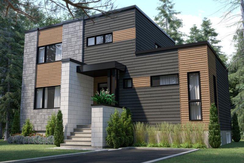 House Blueprint - Contemporary Exterior - Front Elevation Plan #23-2796