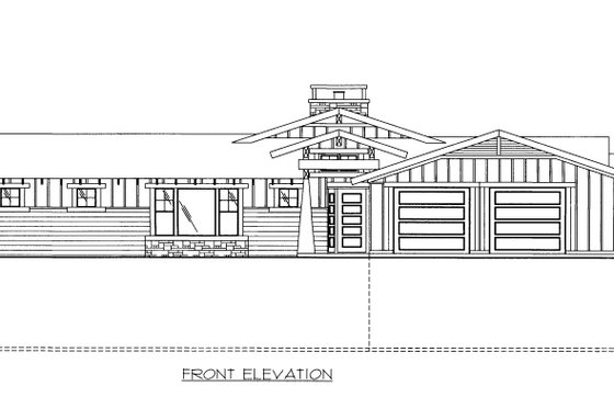 Exterior - Front Elevation 1 for Craftsman House Plan #117-648 - 4 bed, 3 bath