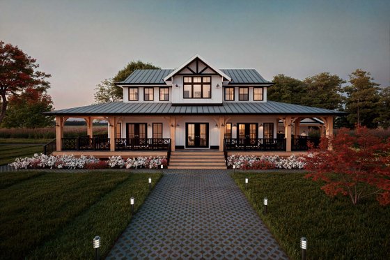 Exterior - Front Elevation 3 for Farmhouse House Plan #1101-23 - 4 bed, 3 bath