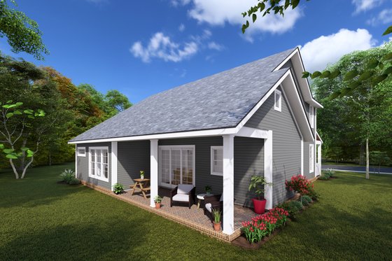 Exterior - Rear Elevation 1 for Cottage House Plan #513-2231 - 4 bed, 2.5 bath