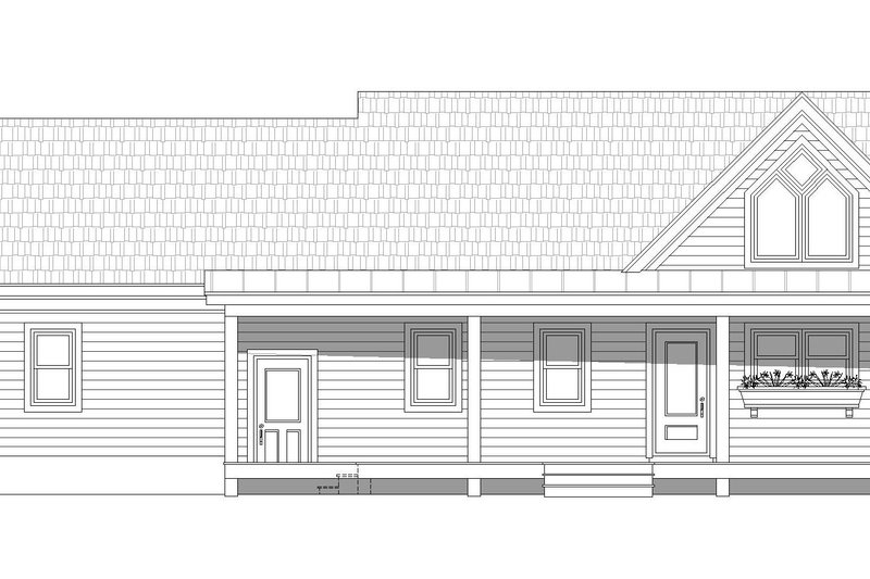 House Blueprint - Exterior - Rear Elevation 1 for Country House Plan #932-170 - 2 bed, 2 bath