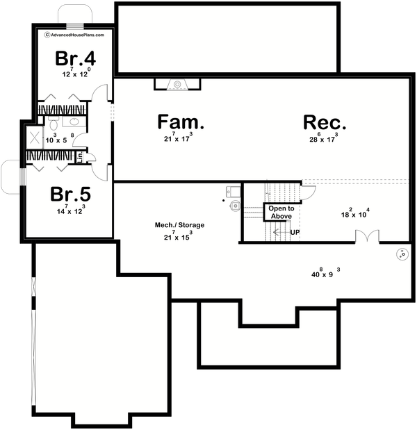 Home Plan - Farmhouse Floor Plan - Lower Floor Plan #455-745