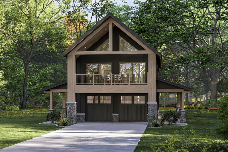 House Blueprint - Barndominium Exterior - Front Elevation Plan #455-345