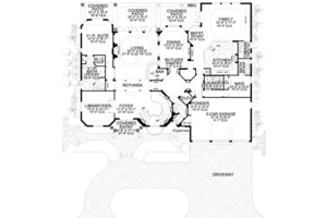 Floor Plan - Main Floor for Mediterranean House Plan #420-192 - 5 bed, 7.5 bath