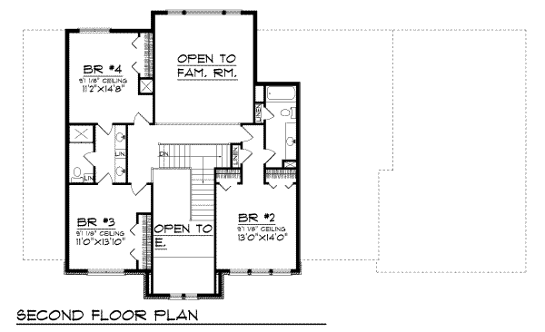 Traditional Floor Plan - Upper Floor Plan #70-506