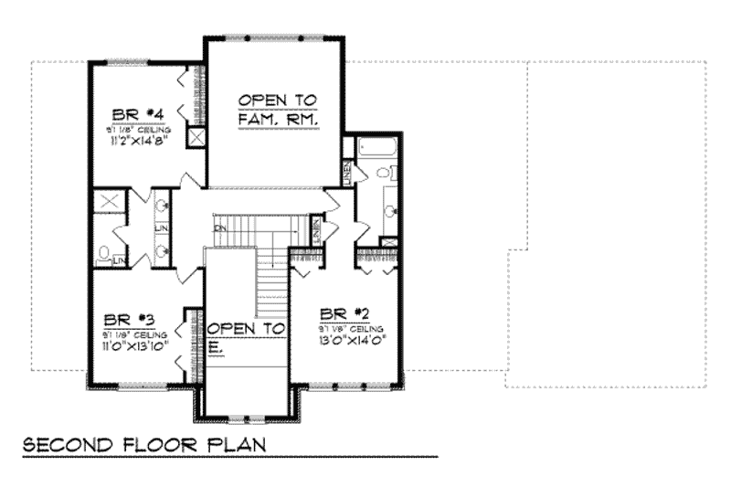 Dream House Plan - Floor Plan - Upper Floor for Traditional House Plan #70-506 - 4 bed, 3.5 bath