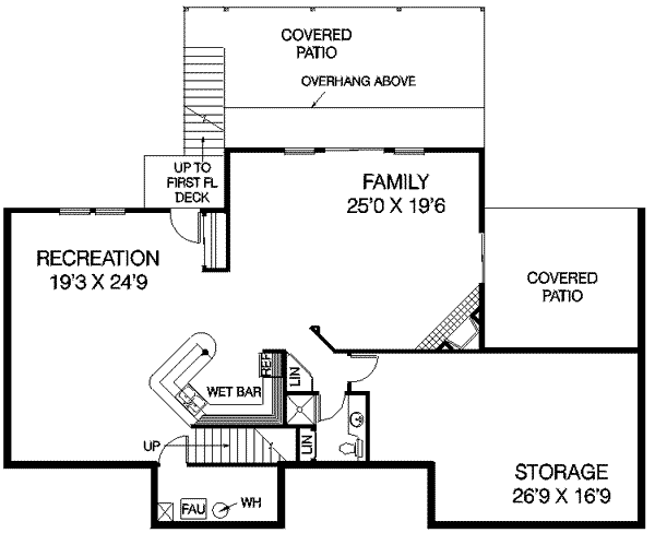 Bungalow Floor Plan - Lower Floor Plan #60-394