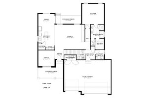 Floor Plan - Main Floor for Craftsman House Plan #1060-52 - 4 bed, 2.5 bath