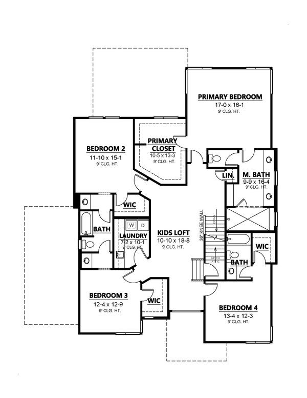 Contemporary Floor Plan - Upper Floor Plan #1080-20