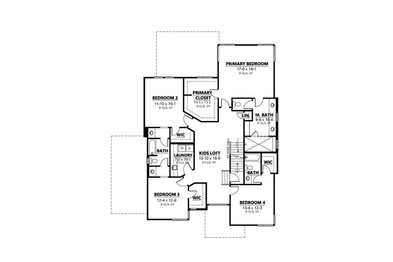 Dream House Plan - Floor Plan - Upper Floor for Contemporary House Plan #1080-20 - 5 bed, 4.5 bath