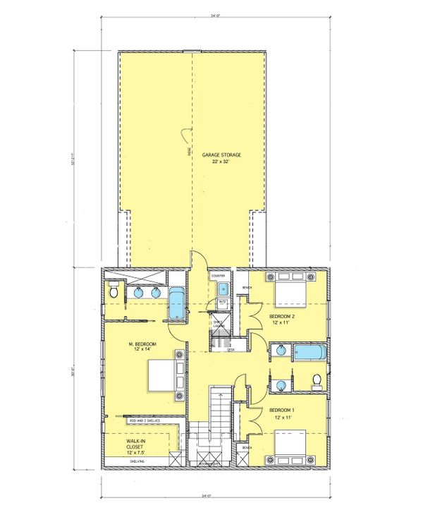Modern Floor Plan - Upper Floor Plan #573-1