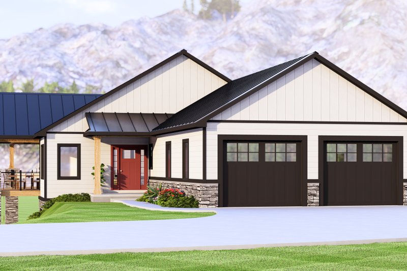 House Blueprint - Exterior - Other Elevation 1 for Country House Plan #1064-363 - 1 bed, 1.5 bath