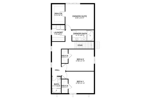 Architectural House Design - Floor Plan - Upper Floor for Farmhouse House Plan #1060-168 - 3 bed, 2.5 bath