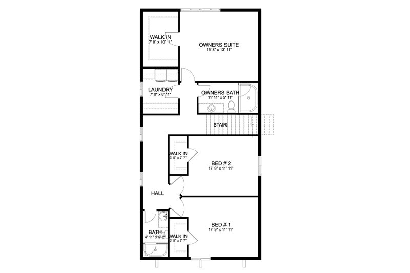 Architectural House Design - Floor Plan - Upper Floor for Farmhouse House Plan #1060-168 - 3 bed, 2.5 bath