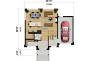 Contemporary Style House Plan - 3 Beds 1.5 Baths 1866 Sq/Ft Plan #25-4889 