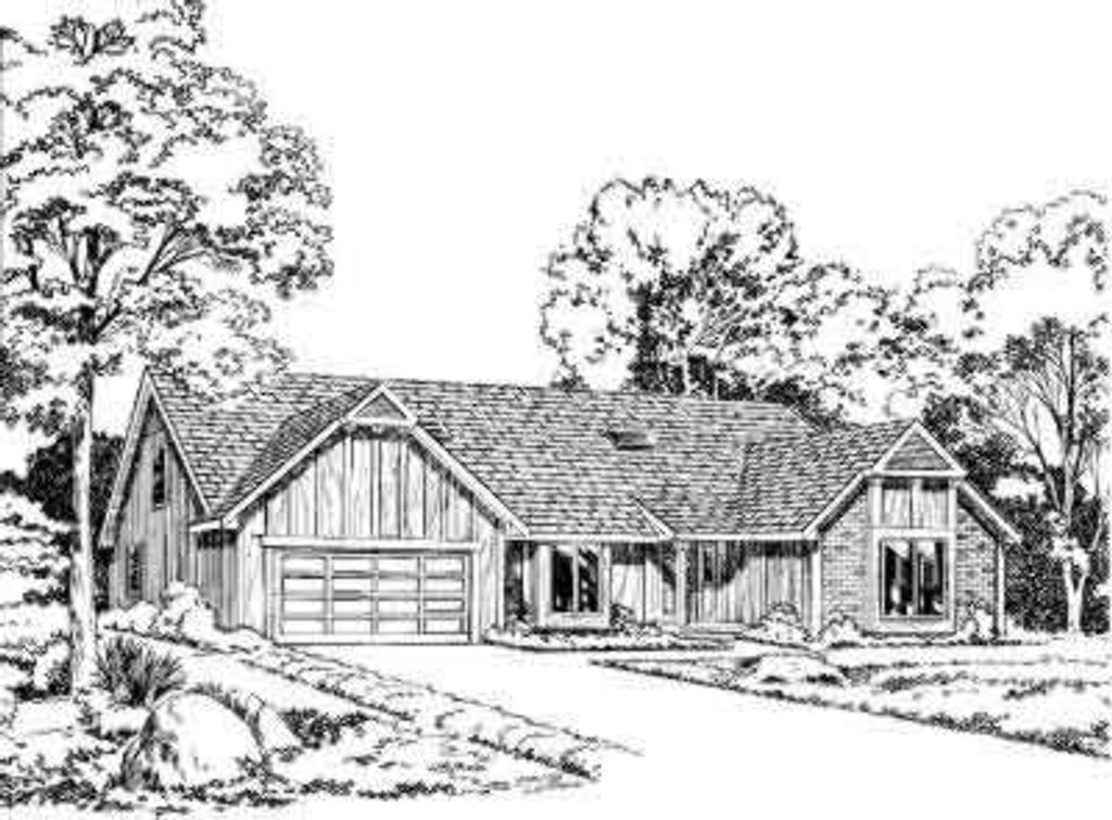Exterior - Front Elevation 2 House Plan #312-187 - 4 bed, 3 bath