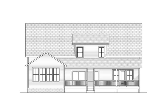 Exterior - Rear Elevation for Country House Plan #1080-5 - 4 bed, 3.5 bath