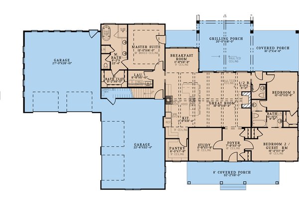 Farmhouse Floor Plan - Main Floor Plan #923-327