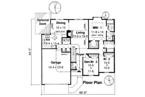 Floor Plan - Main Floor for Traditional House Plan #312-230 - 3 bed, 2 bath
